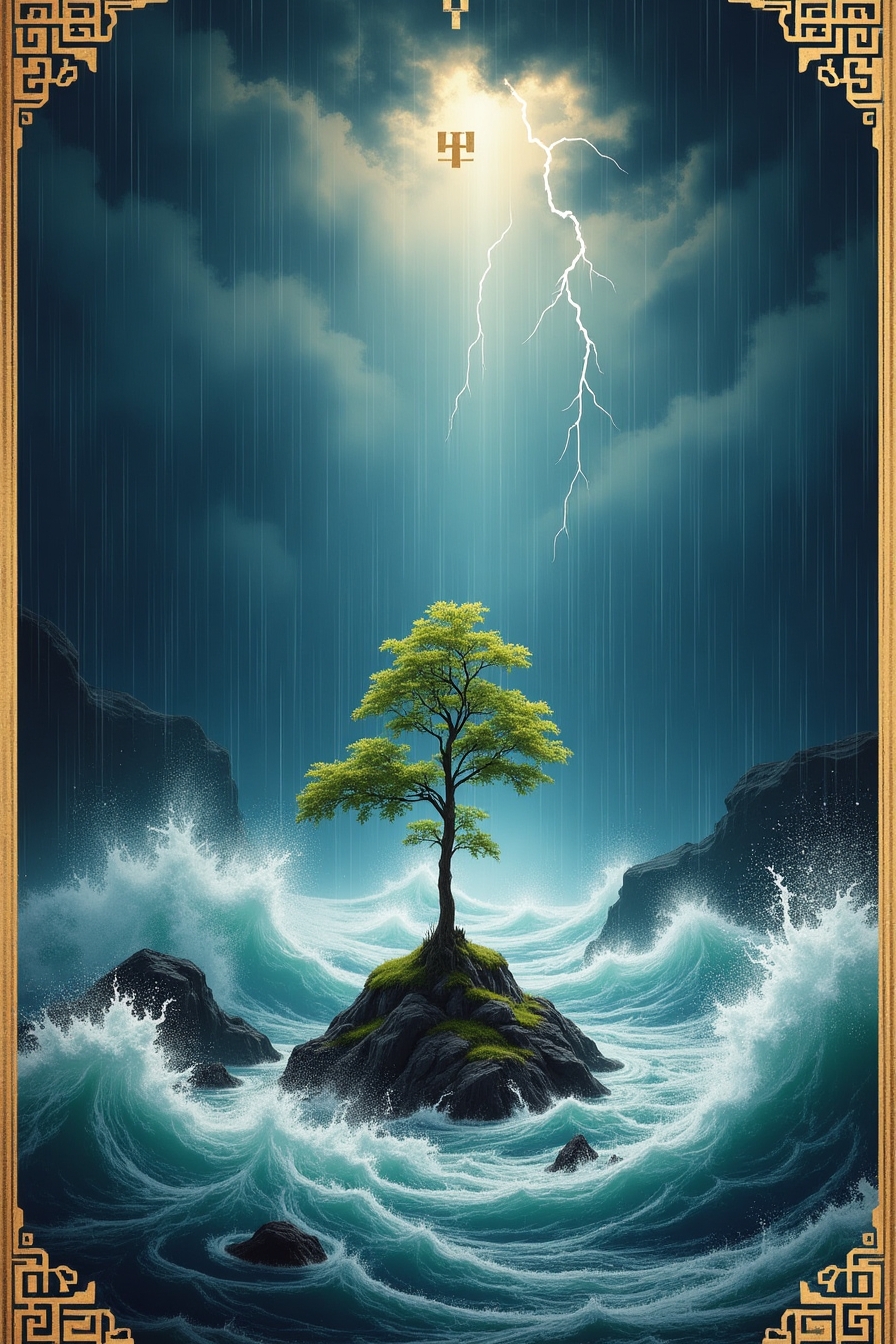 Artwork for Difficulty at the Beginning hexagram